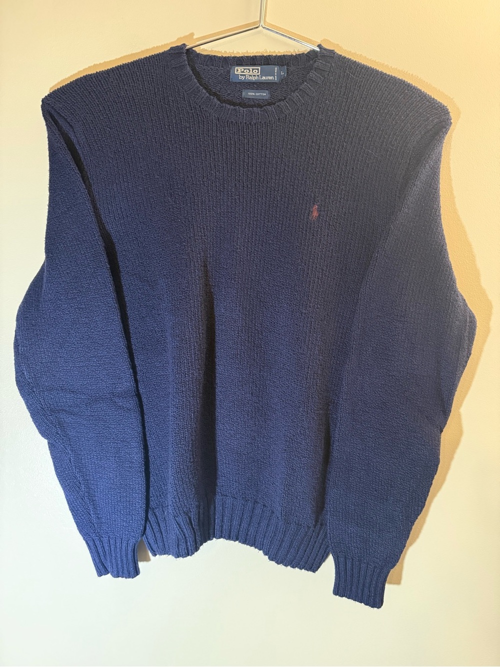 Polo by Ralph Lauren Dark Navy Crewneck Sweater with Polo Pony Large